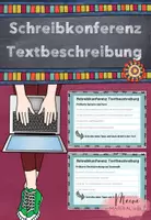 Vorschau - Aufgabenkarten - Schreibkonferenz Textbeschreibung Prosa - Deckblatt