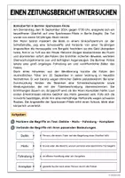 Vorschau - Arbeitsblätter - Einen Zeitungsbericht untersuchen - Seite 1