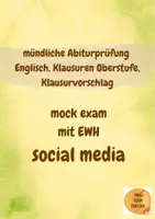 Vorschau - Test - Klausur Englisch mit EWH, mock exam, social media, oral exam - Deckblatt