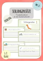Vorschau - Arbeitsblätter - Schlangensätze Frühling - Freiarbeitsmaterial Deutsch - Deckblatt