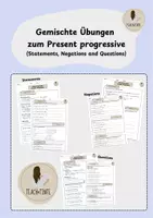 Vorschau - Arbeitsblätter - Das Present Progressive-Mixed Exercises - Deckblatt