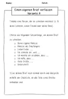 Vorschau - Arbeitsblätter - einen eigenen Brief verfassen - Seite 1