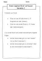 Vorschau - Arbeitsblätter - einen eigenen Brief verfassen - Seite 3