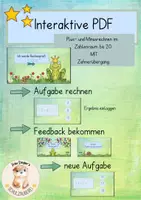 Vorschau - Interaktives Material - Ich werde Rechenprofi - Interaktive PDF- Plus und Minus im ZR bis 20 mit ZÜ - Deckblatt