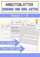 Vorschau - Arbeitsblätter - Reibung und ihre Arten Physik Arbeitsblätter mit Lösungen Lesetext - Deckblatt