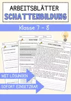 Vorschau - Arbeitsblätter - Schattenbildung Physik Arbeitsblätter mit Lösungen Lesetext - Deckblatt