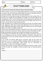 Vorschau - Arbeitsblätter - Schattenbildung Physik Arbeitsblätter mit Lösungen Lesetext - Seite 1
