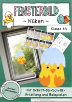 Vorschau - Mal- und Bastelvorlagen - Kunst - Fensterdeko / Fensterbilder ~ Küken (Frühling / Ostern) - Deckblatt
