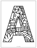 Vorschau - Mal- und Bastelvorlagen - Pop Art Buchstaben zum Ausmalen - 26 Ausmalbilder - Alphabet - ABC - Buchstabenbilder ausmalen - Malvorlagen - Ausmalbilder Grundschule - Kunst Grundschule - Feinmotorik fördern - Buchstabenbilder - Klasse 1-2 - Seite 1