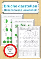 Vorschau - Arbeitsblätter - Brüche darstellen und umwandeln - Deckblatt