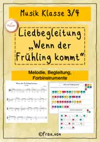 Vorschau - Arbeitsblätter - Liedbegleitung "Wenn der Frühling kommt" Klasse 3/4 - Deckblatt