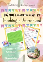 Vorschau - Arbeitsblätter - Fasching in Deutschland - Deckblatt