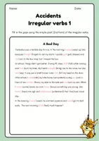 Vorschau - Arbeitsblätter - Irregular Verbs Lückentext zum Thema accidents - Seite 1