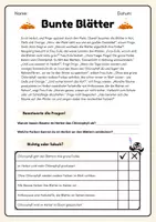 Vorschau - Arbeitsblätter - Pingos Lesewerkstatt - Herbst - Lesegeschichten mit Fragen - Seite 2