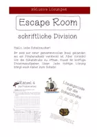 Vorschau - Arbeitsblätter - Escape Room - schriftliche Division - Deckblatt