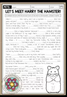 Vorschau - Arbeitsblätter - Let's meet Harry the hamster - Worksheet (Present Simple) - Deckblatt