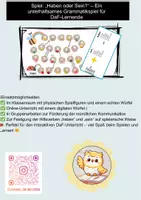 Vorschau - Arbeitsblätter - Grammatikspiel für DaF-Lernende: "Haben oder Sein?" - Deckblatt