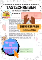 Vorschau - Text - Tastschreiben: 10-Minuten-Abschrift Energiesparen – Gut für Umwelt und Geldbeutel - Deckblatt
