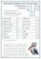 Vorschau - Arbeitsblätter - Recherchieren und schleichen - Schräge Vögel (Schleich-Recherche) - Seite 1