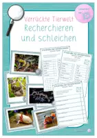 Vorschau - Arbeitsblätter - Recherchieren und schleichen - Verrückte Tierwelt (Schleich-Recherche) - Deckblatt
