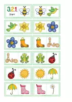 Vorschau - Spiele - Frühling Domino (Lege- oder Klebematerial) - Seite 1