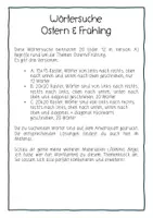 Vorschau - Arbeitsblätter - Wörtersuche Ostern Frühling Suchsel - Seite 1