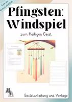 Vorschau - Mal- und Bastelvorlagen - Pfingsten: Windspiel Vorlage und Anleitung - Deckblatt