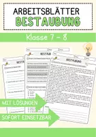 Vorschau - Arbeitsblätter - Bestaeubung Biologie Arbeitsblätter mit Lösungen Lesetext - Deckblatt