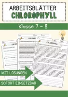 Vorschau - Arbeitsblätter - Chlorophyll Biologie Arbeitsblätter mit Lösungen Lesetext - Deckblatt