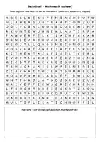 Vorschau - Arbeitsblätter - Suchrätsel Mathematik (für höhere Klasse) - Deckblatt
