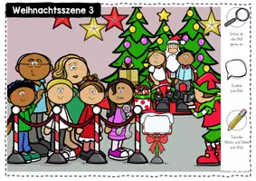 Vorschau - Arbeitsblätter - Weihnachtsszenen - Mini-Wimmelbilder zum Lesen und Erzählen - Seite 3