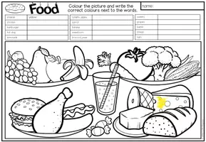 Vorschau - Arbeitsblätter - FOOD - Read and Colour (2-fach differenziert) - Seite 2