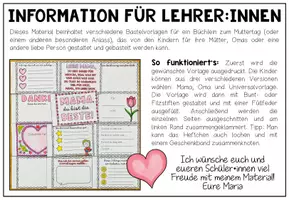 Vorschau - Mal- und Bastelvorlagen - Muttertag - Büchlein (verschiedene Bastelvorlagen) - Seite 1