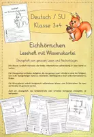 Vorschau - Arbeitsblätter - Leseheft mit Wissenskartei "Eichhörnchen" - Deckblatt