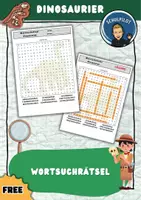 Vorschau - Arbeitsblätter - Dinosaurier: Wortsuchrätsel kostenlos - Deckblatt