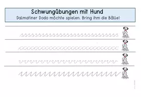 Vorschau - Arbeitsblätter - Schwungübungen Schulhund - Vorbereitung auf die Schreibschrift - Seite 3
