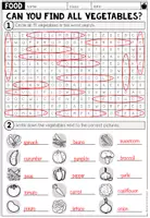 Vorschau - Arbeitsblätter - Vegetables - Word Search - Seite 2