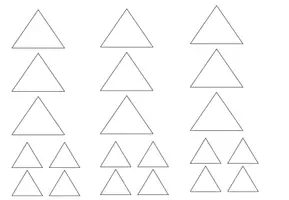 Vorschau - Mal- und Bastelvorlagen - Geometrische Winterlandschaft - Kunstidee Flächenformen - Seite 2