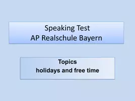 Vorschau - Unterrichtsreihen - Speaking Test Abschlussprüfung - holidays - Seite 1