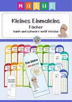 Vorschau - Fördermaterial/Inklusion - Fächer kleines Einmaleins bunte und schwarz-weiße Version - Deckblatt