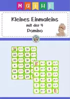 Vorschau - Fördermaterial/Inklusion - Domino Einmaleins mit 4 - Deckblatt