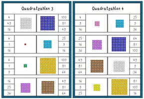 Vorschau - Stationenlernen - Quadratzahlen Klammerkarten - Seite 3