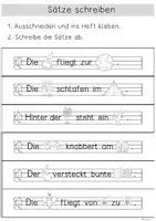 Vorschau - Arbeitsblätter - einfache Sätze schreiben - Seite 1