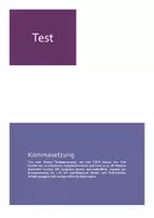 Vorschau - Arbeitsblätter - Test Kommasetzung (mit Lösungen & Erwartungshorizont) - Deckblatt