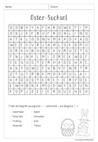Vorschau - Arbeitsblätter - Ostern - Suchsel / Buchstabengitter - Seite 1