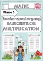 Vorschau - Arbeitsblätter - Rechenspaziergang halbschriftliche Multiplikation - Deckblatt