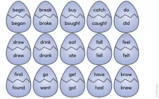 anteprima - Esercizi - Easter Irregular Verbs (Simple Past) - Task Cards & Puzzles - Pagina 1