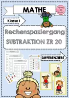 Vorschau - Arbeitsblätter - Rechenspaziergang Subtraktion/Addition ZR 20 Differenziert - Deckblatt