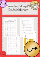 Vorschau - Arbeitsblätter - Deutschlabyrinth Auslautverhärtung Substantive dt Verlängern FRESCH - Deckblatt