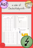 Vorschau - Arbeitsblätter - Deutschlabyrinth Ableiten Fresch ä oder e - Deckblatt
